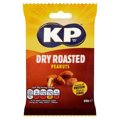 KP Dry Roasted Peanuts 80g RRP £1.60 CLEARANCE XL 59p or 2 for £1